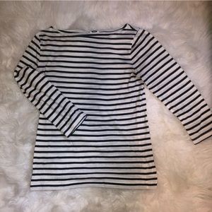 B&W Striped Quarter Sleeve Shirt